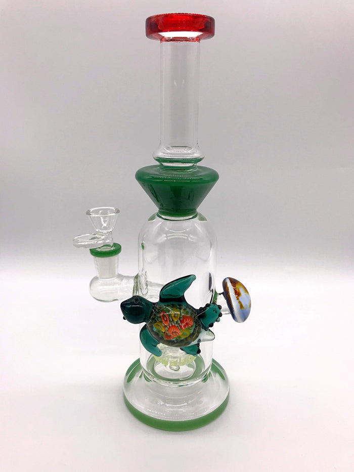 Smoke Station Water Pipe Dark-Green Thick Heady Aquatic Perc Beaker Water Pipe