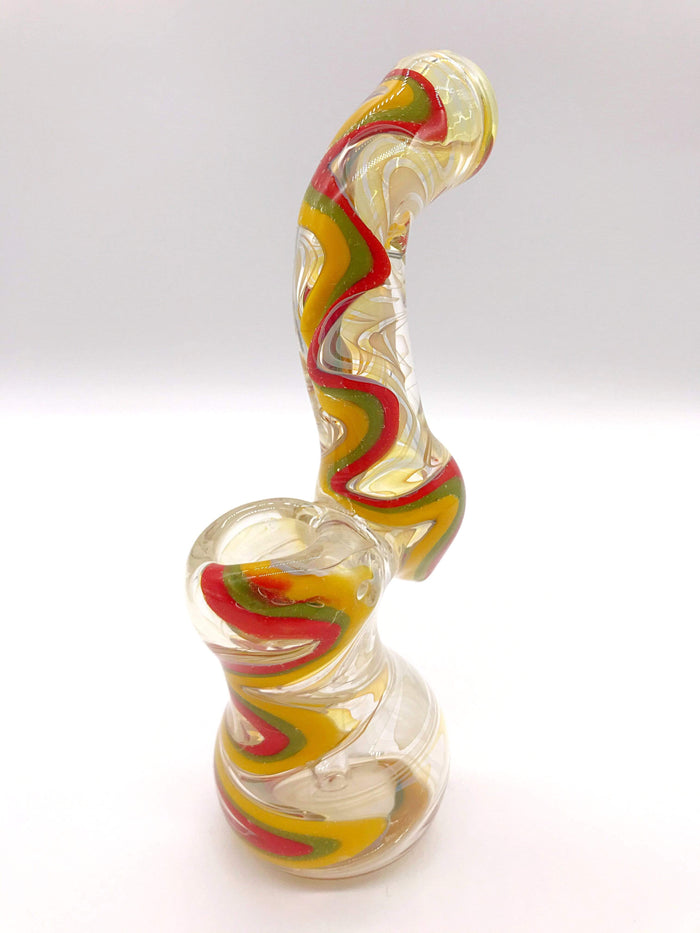 Smoke Station Water Pipe Thick Heady Bubbler with Linework