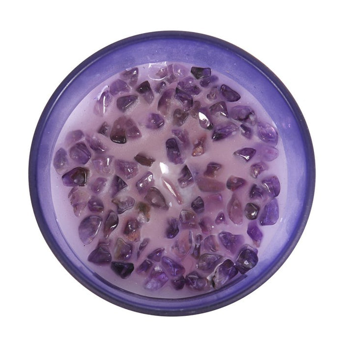 Third Eye Chakra Lavender Crystal Chip Candle 🇬🇧