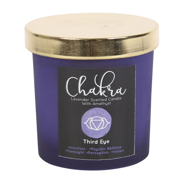 Third Eye Chakra Lavender Crystal Chip Candle 🇬🇧
