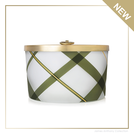 THYMES FRASIER FIR FROSTED PLAID LARGE POURED CANDLE