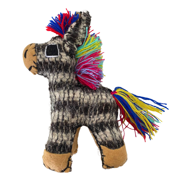 Tomi the Donkey: Repurposed Wool Boho Decor - Mexico