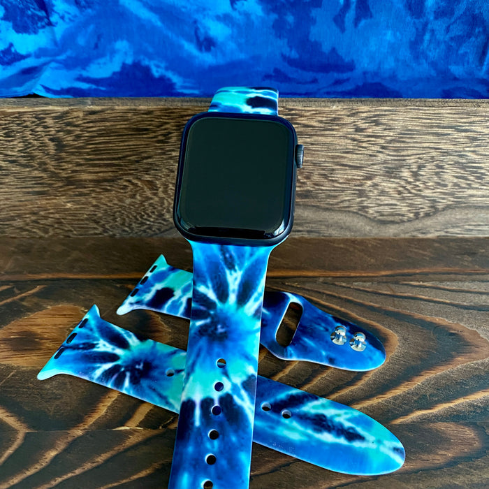 Tranquil Tie Dye Print Silicone Band For Apple Watch