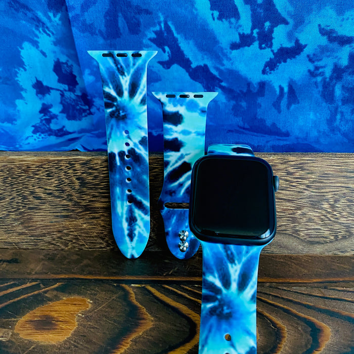 Tranquil Tie Dye Print Silicone Band For Apple Watch