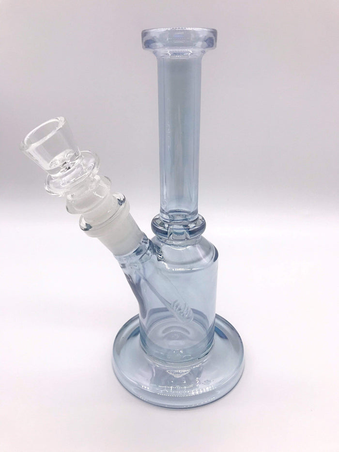 Smoke Station Water Pipe Blue Translucent Metallic Flared Base Mini Water Pipe