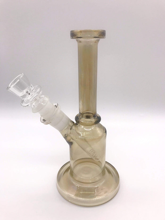 Smoke Station Water Pipe Gray Translucent Metallic Flared Base Mini Water Pipe