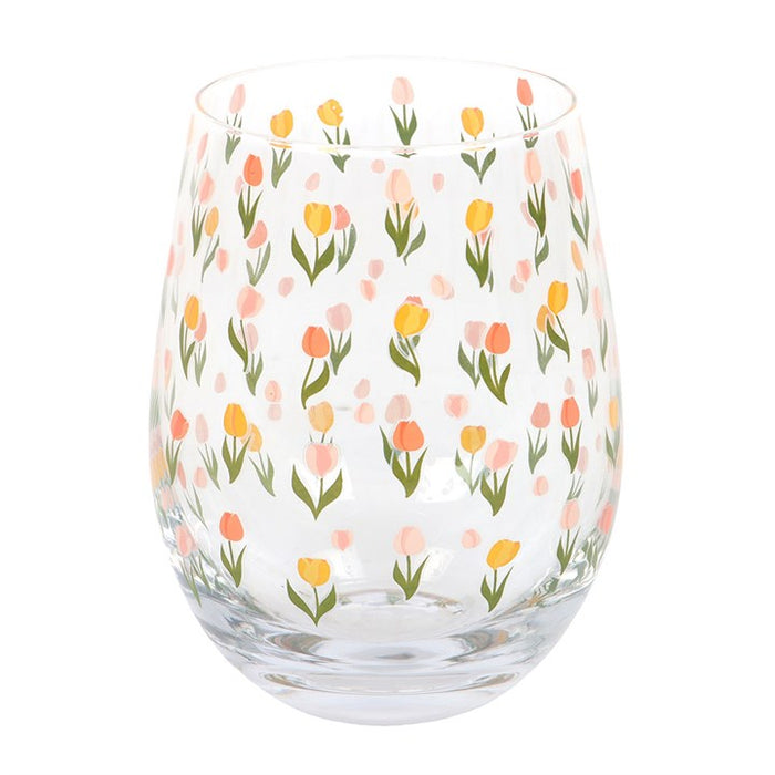 Tulip Print Stemless Glass 🇬🇧