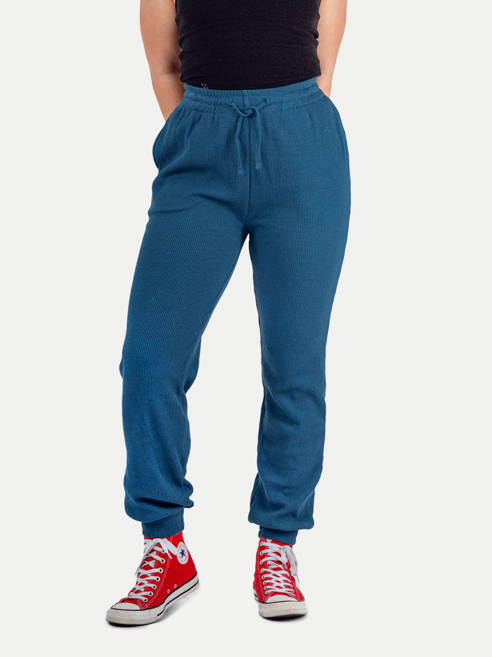 Unisex Organic Hemp Waffle Jogger | Ink Blue-Image 2