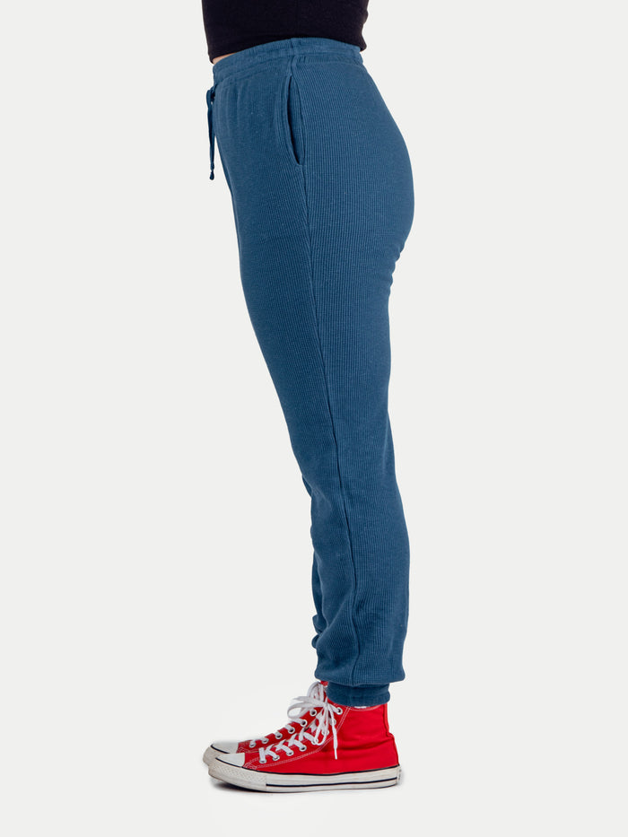 Unisex Organic Hemp Waffle Jogger | Ink Blue-Image 4