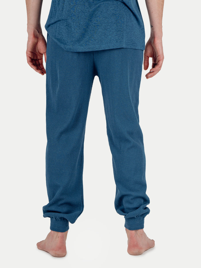 Unisex Organic Hemp Waffle Jogger | Ink Blue-Image 5