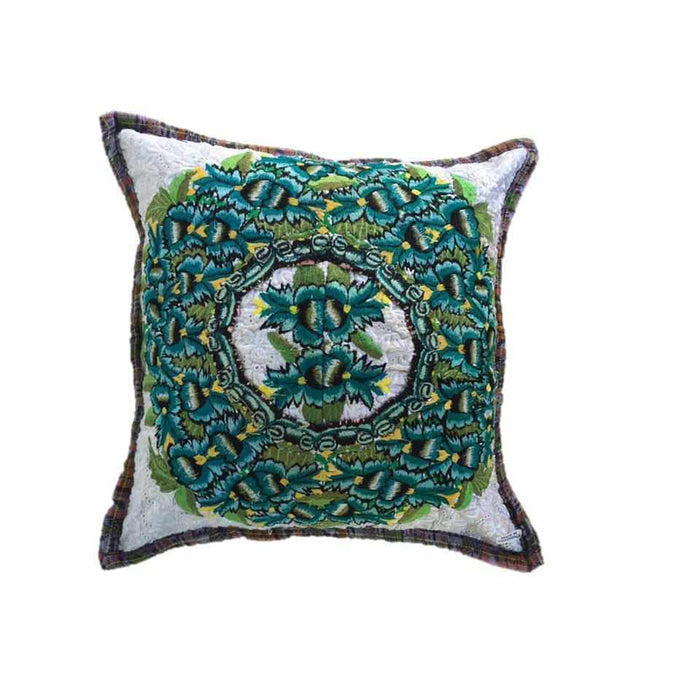 Up-cycled Maya Floral Huipil Textile Pillow Cover - Guatemala