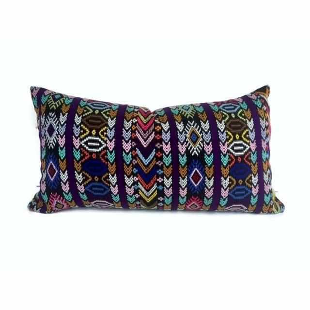 Up-cycled Pueblo Lumbar Pillow Huipil One-of-a-Kind Cover - Guatemala
