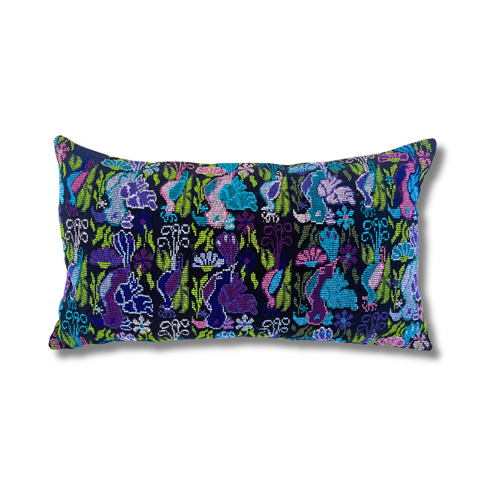 Up-cycled Pueblo Lumbar Pillow Huipil One-of-a-Kind Cover - Guatemala