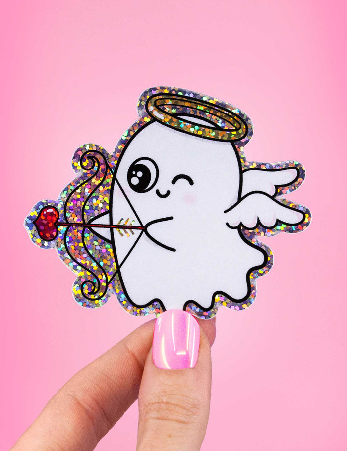 ✧ Valentine's ghost glitter sticker ✧