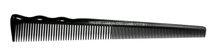 Vincent Carbon Narrow Tapering Comb  # VT1718-1 - Palms Fashion Inc.