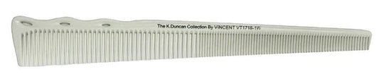 Vincent KD Ceramic White Tapering Comb # VT1718W - Palms Fashion Inc.