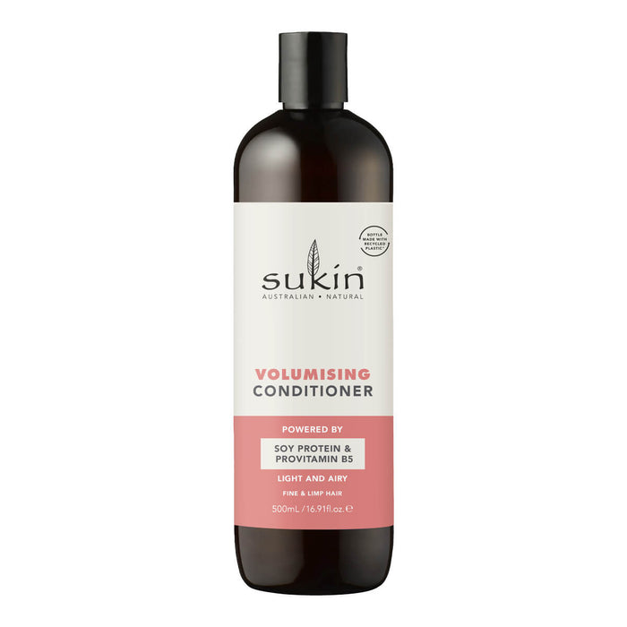 500ml bottle Sukin Volumising Conditioner for fine and limp hair.