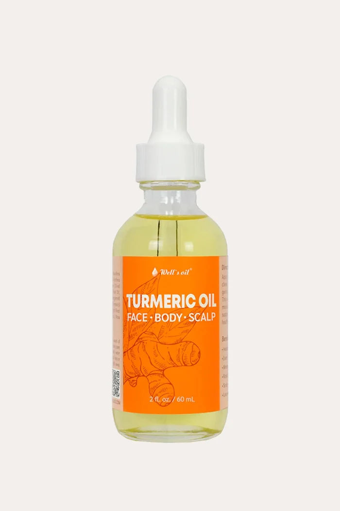 WELL'S OIL TURMERIC OIL 2oz | For Face, Body & Scalp IWELL