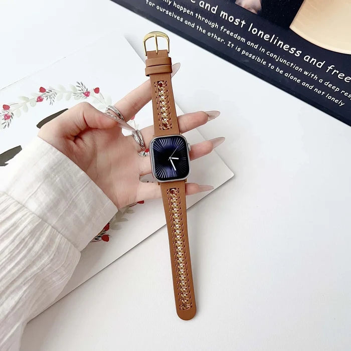 Western Weave Leather Band For Apple Watch Multiple Colors Available â Strapped In Style Leather Collection â Glam Meets Edge Make a statement with every swipe.