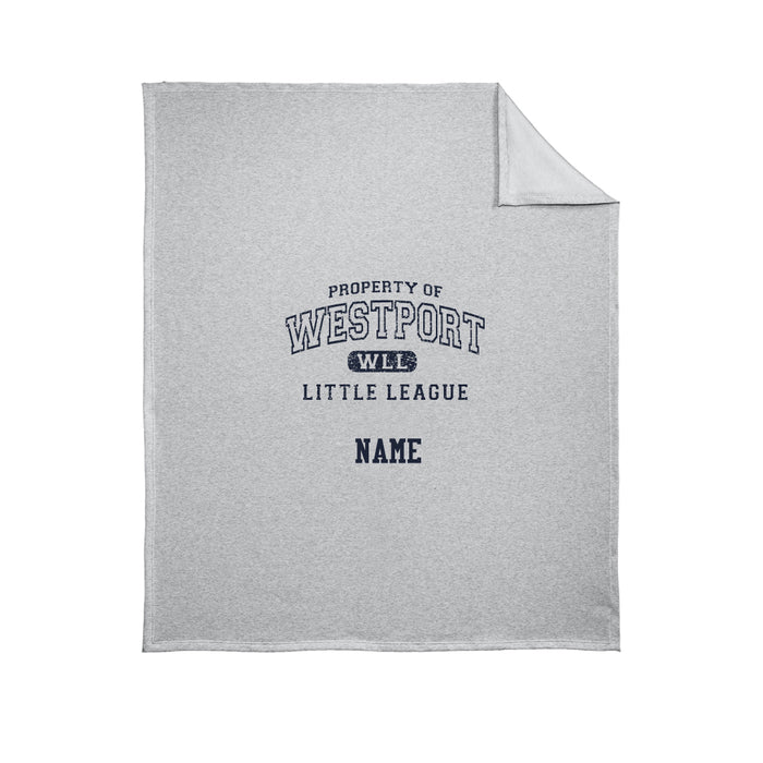 Westport LL Baseball Fleece Blanket Logowear Westport Little League Baseball Grey