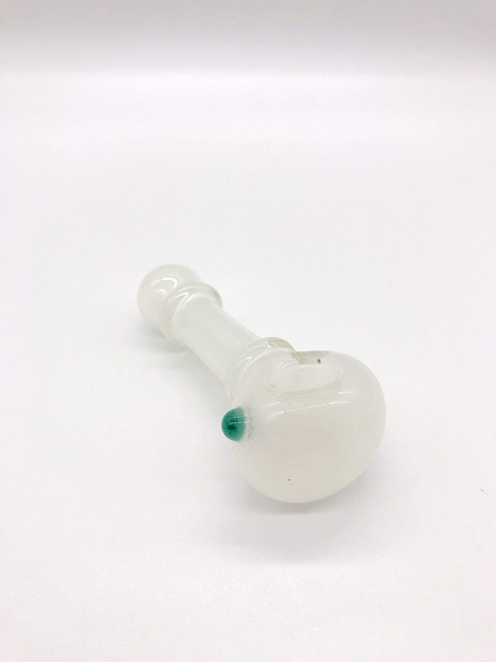 Smoke Station Hand Pipe White UV-Reactive Spoon Hand Pipe