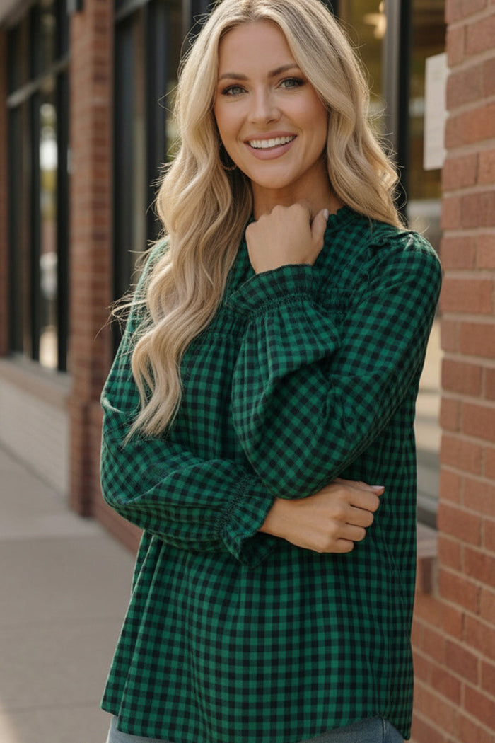 Wildwood Check Green Smock