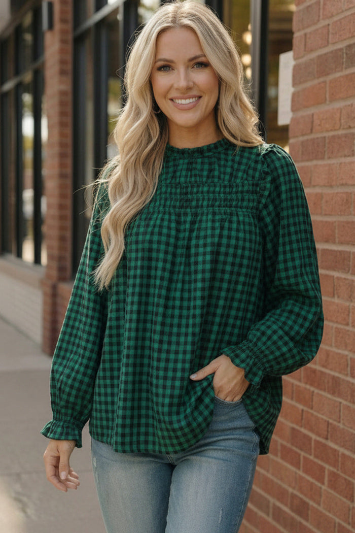 Wildwood Check Green Smock