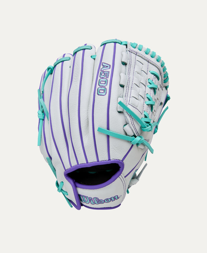 Wilson 2026 A500 Siren 11.75" Fastpitch Glove Equipment Wilson White/Purple Right Hand Throw