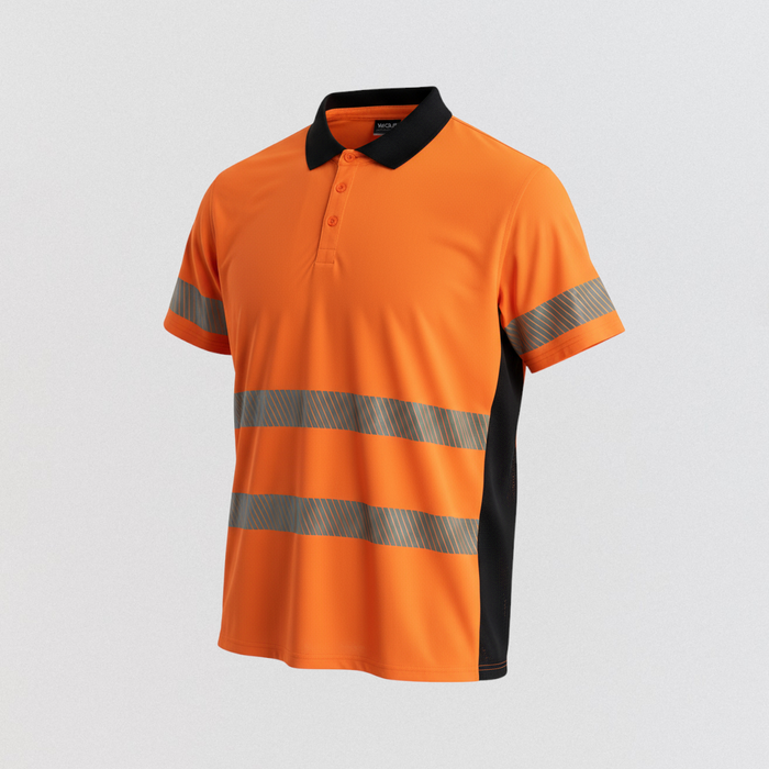 Wolf Workwear | Men's Commander Flex Hi-Viz Summer Polo