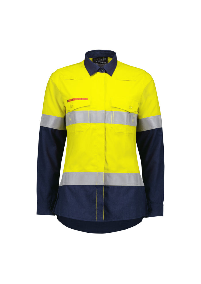 Womens Orange Flame Lightweight Ripstop Taped Shirt | ZW170