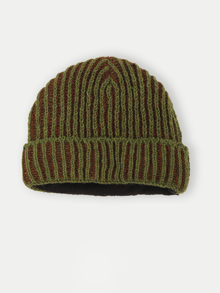 Woolen Fisherman Two Tone Beanie | Brown-Image 2