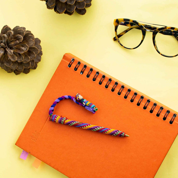 Worry Doll Pen with Sustainable Fabric - Guatemala
