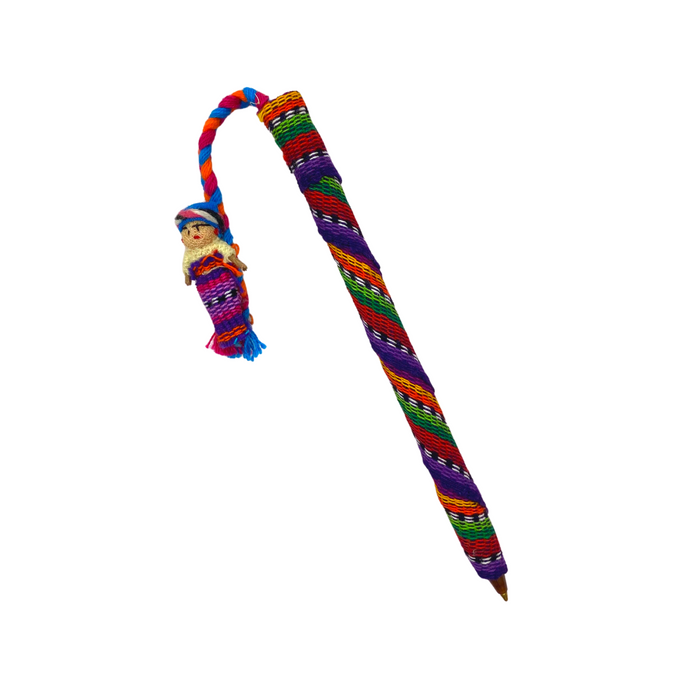 Worry Doll Pen with Sustainable Fabric - Guatemala