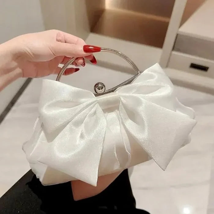 Bridal Accessories - Satin Bow Bridal Handbag Clutch - More Colors
