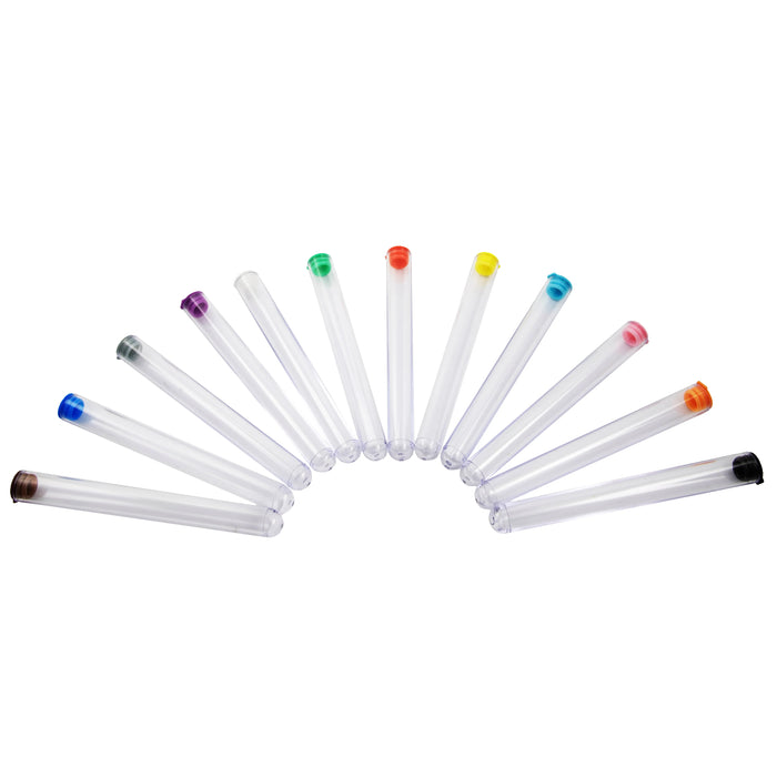 Zetla Transparent Joint Tubes Party 140mm - Hard Plastic Party Joint Case with Color Cap | 100-Pack