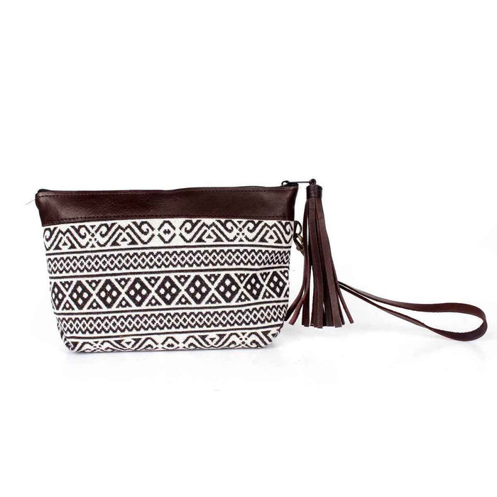 ZigZag Leather Geometric Wristlet Bag - Thailand