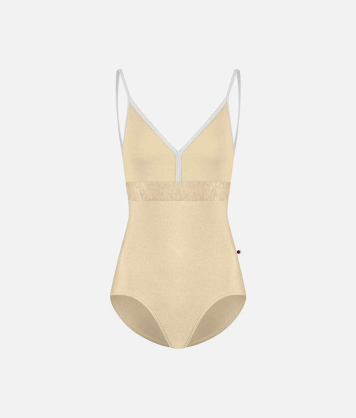 Zoe Ballet Leotard • Vanilla Techni with Crushed Velvet Waist