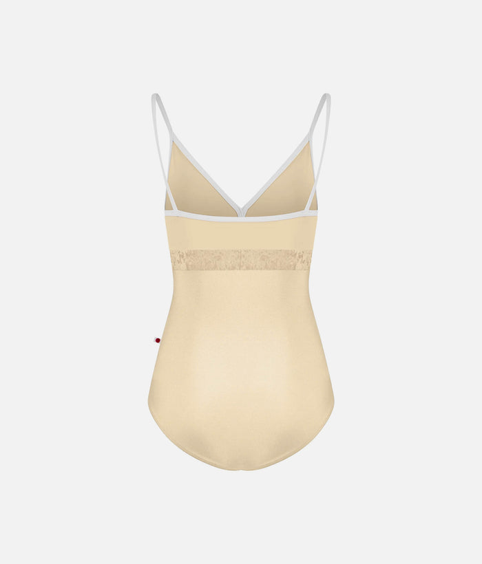 Zoe Ballet Leotard • Vanilla Techni with Crushed Velvet Waist