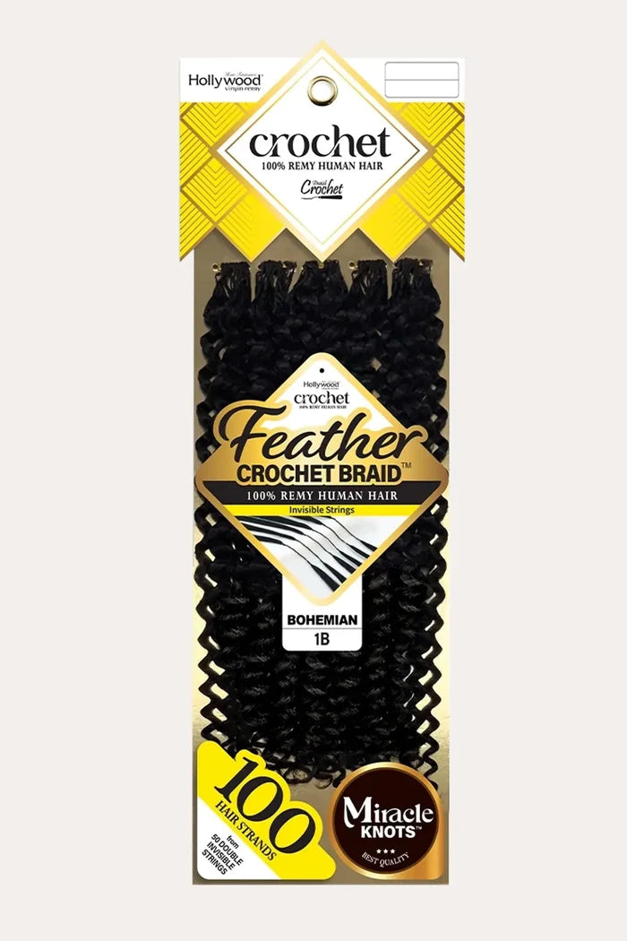 ZURY FEATHER CROCHET BRAID 100% HUMAN HAIR HOLLYWOOD - BOHEMIAN 14 ZURY