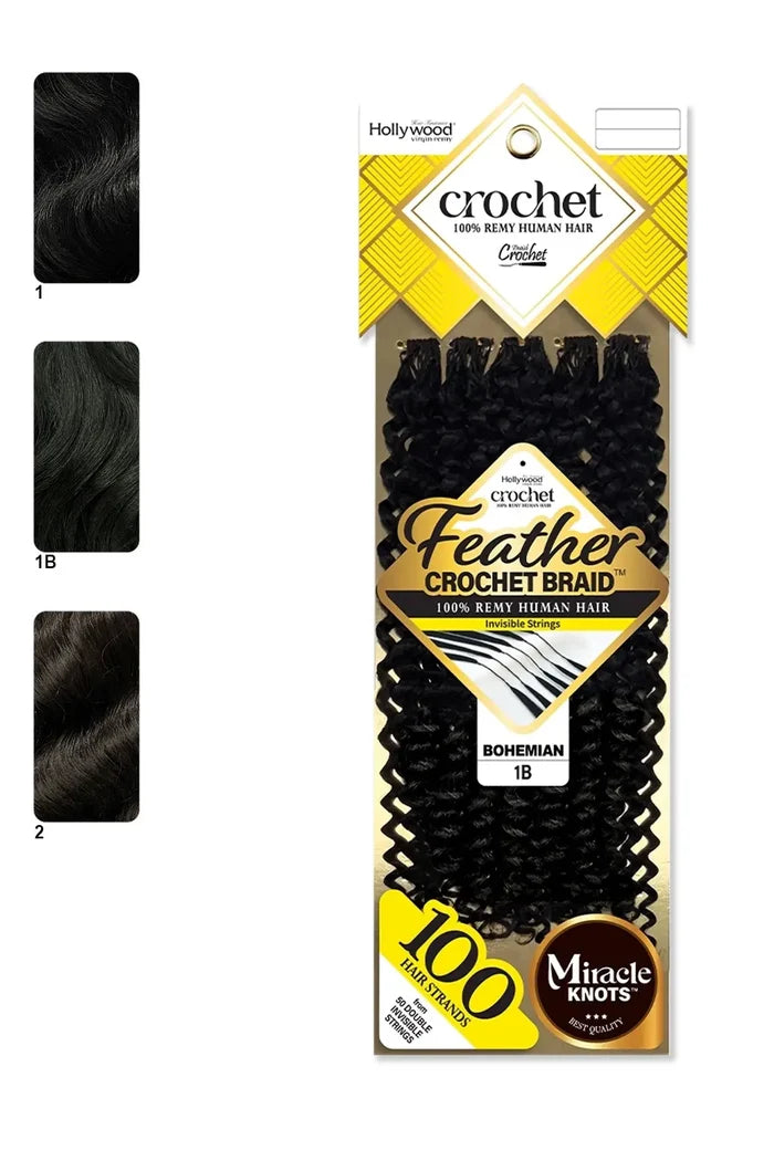 ZURY FEATHER CROCHET BRAID 100% HUMAN HAIR HOLLYWOOD - BOHEMIAN 14 ZURY