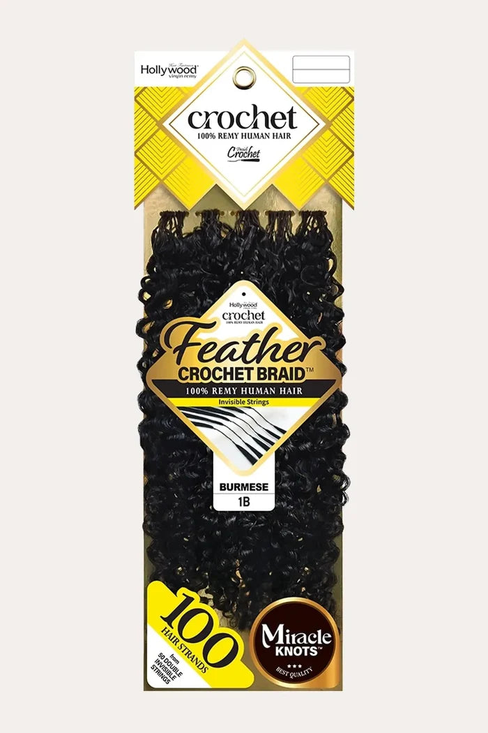 ZURY FEATHER CROCHET BRAID 100% HUMAN HAIR HOLLYWOOD  BURMESE 18 ZURY